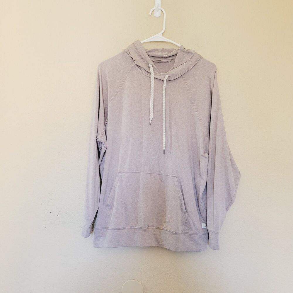 Vuori Womens Halo Oversized Dream Knit Hoodie Oyster Heather Size Small VW279